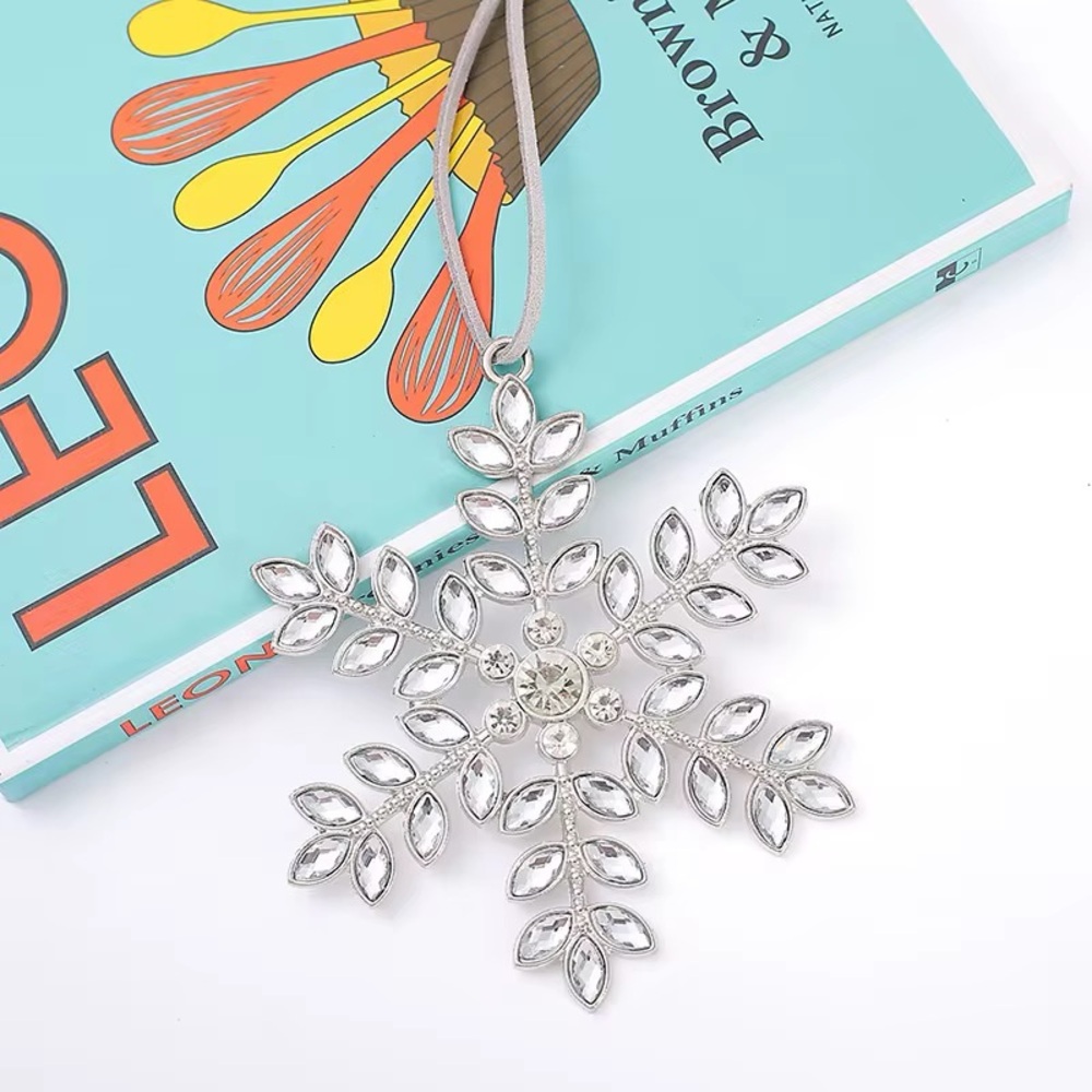 Silver Snowflake Ornament with Crystal Accents
